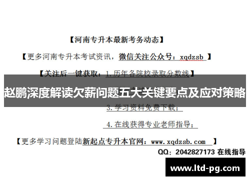 赵鹏深度解读欠薪问题五大关键要点及应对策略 赵鹏深度解读欠薪问题五大关键要点及应对策略