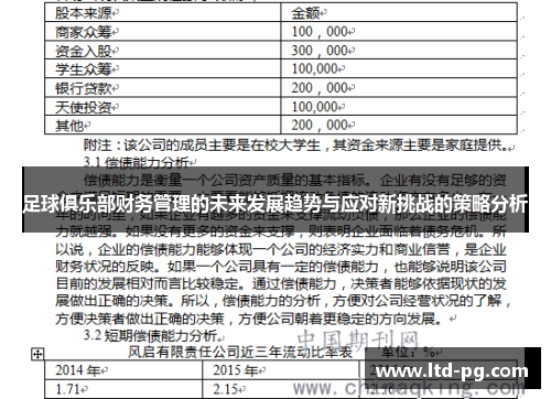 足球俱乐部财务管理的未来发展趋势与应对新挑战的策略分析